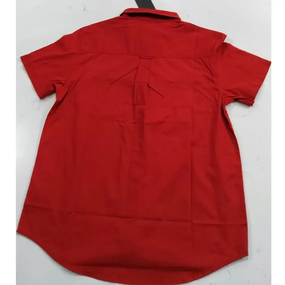 True Religion NTW red short sleeve button down shirt mens size S streetwear bold
